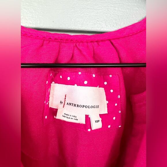 Anthropologie The Somerset Mini Dress pink linen blend XS petite vacation travel - Picture 4 of 9